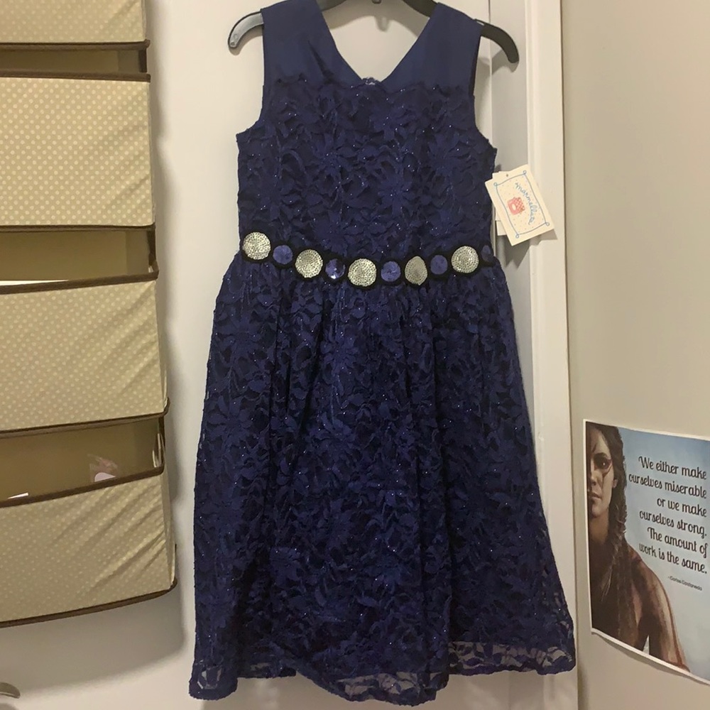Marmellata kids dress size12 navy blue